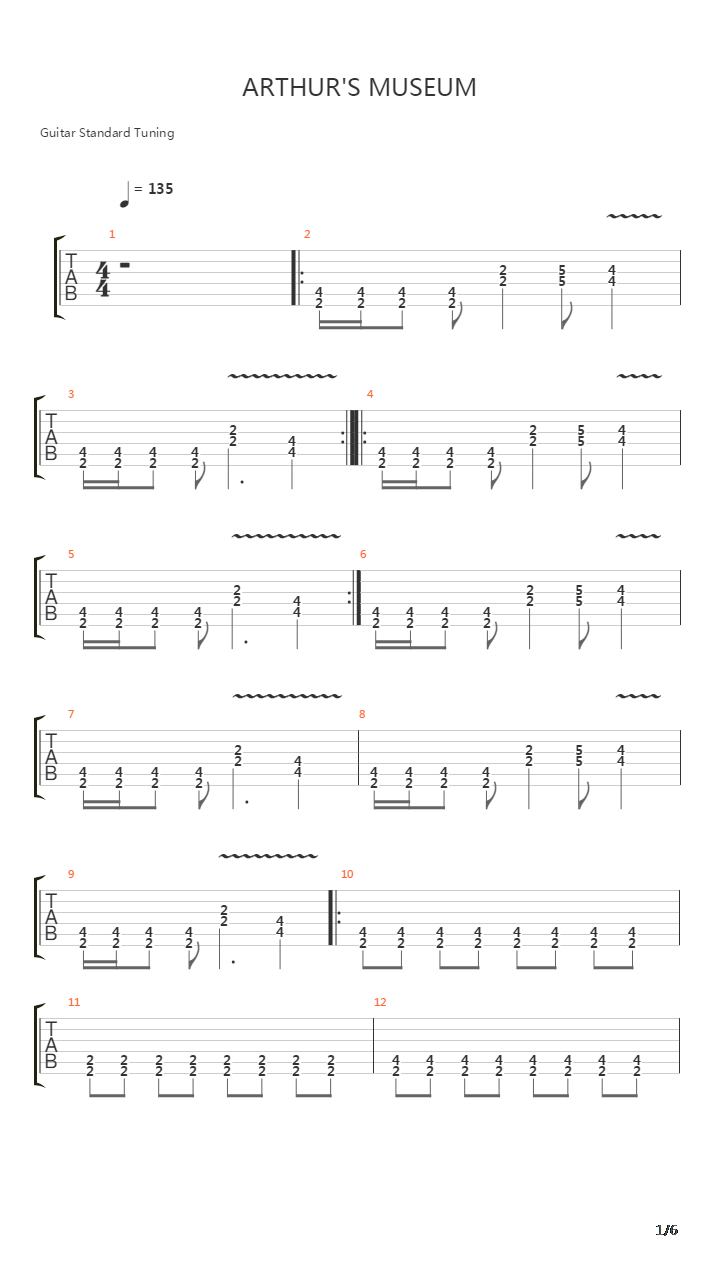 Arthurs Museum吉他谱
