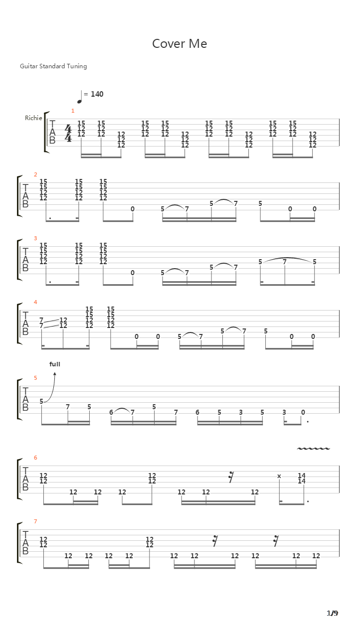 Cover Me吉他谱