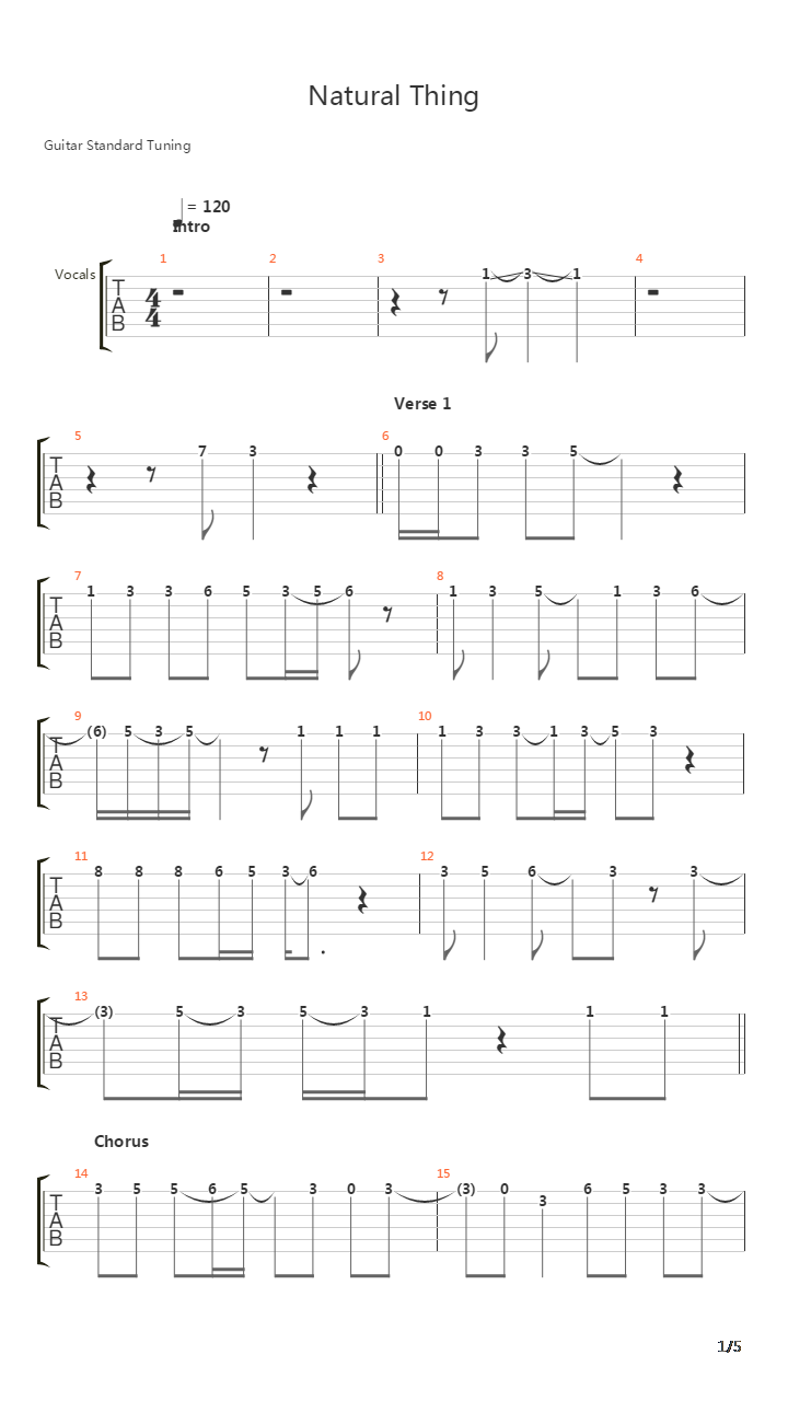 Natural Thing吉他谱