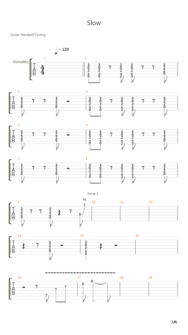 Slow吉他谱