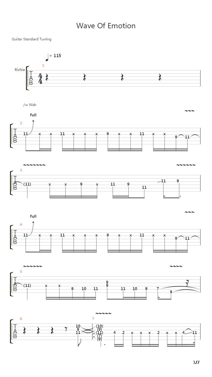 Wave Of Emotion吉他谱