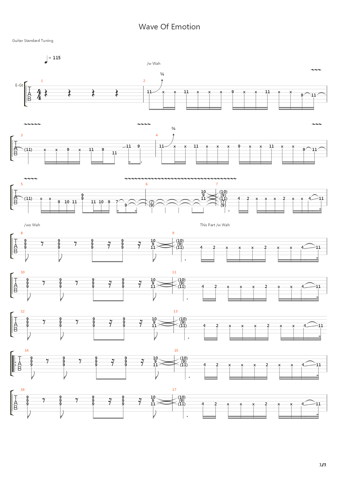 Wave Of Emotion吉他谱