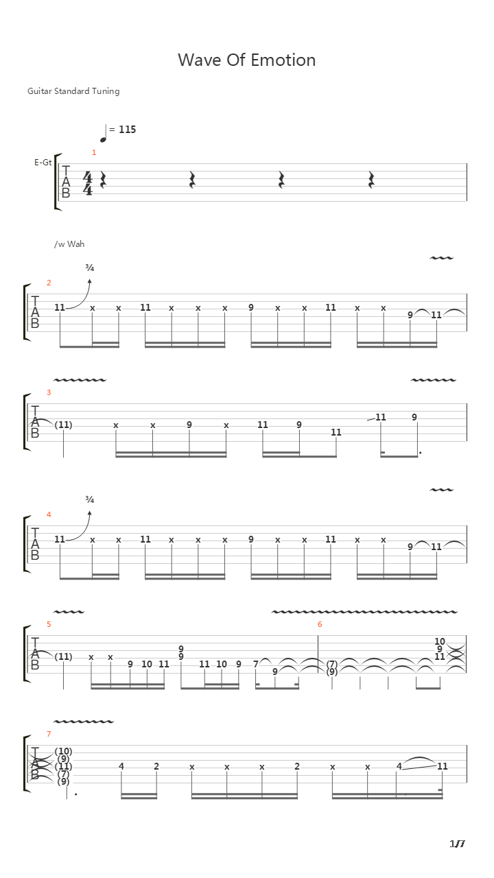 Wave Of Emotion吉他谱