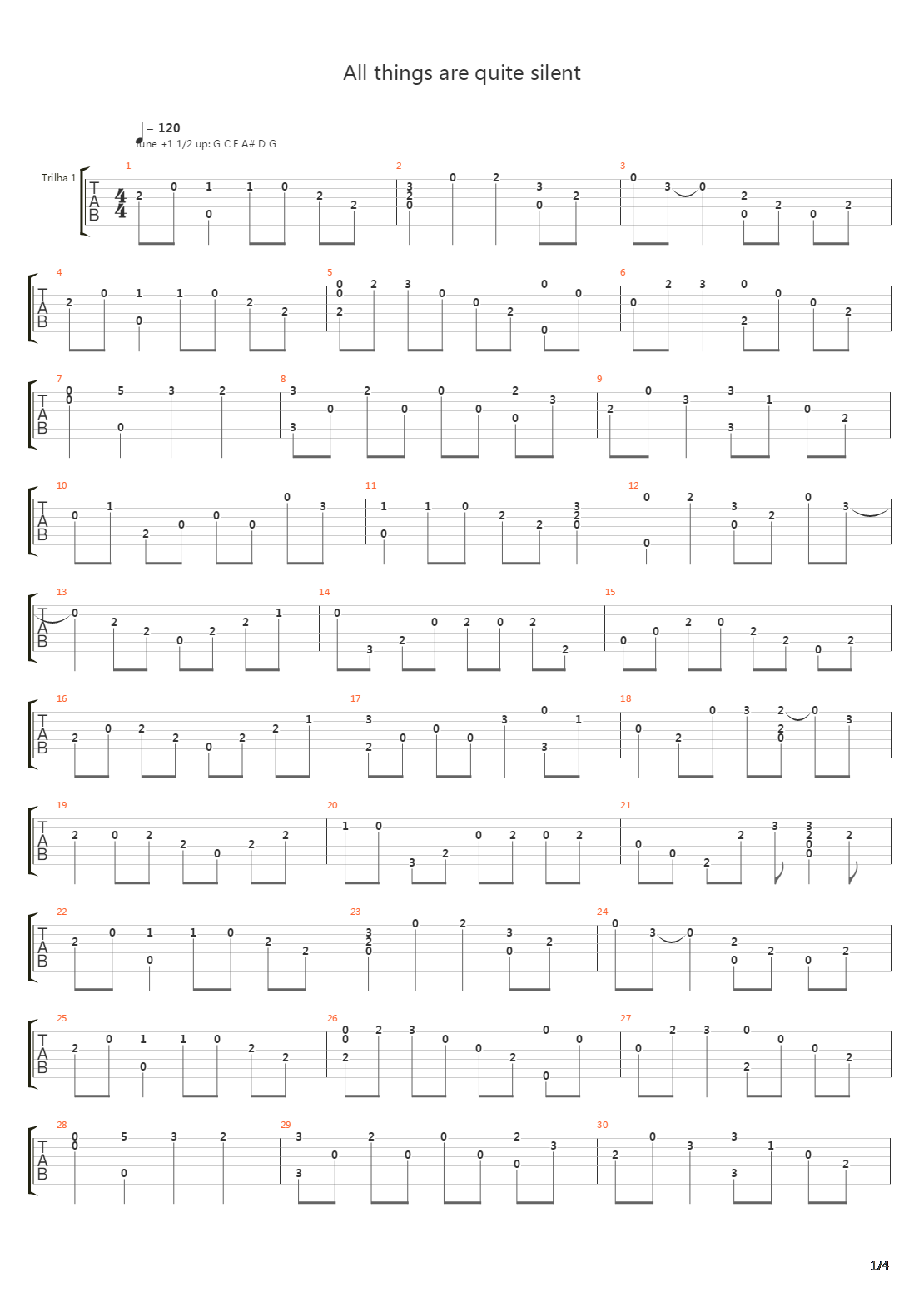 All Things Are Quite Silent吉他谱