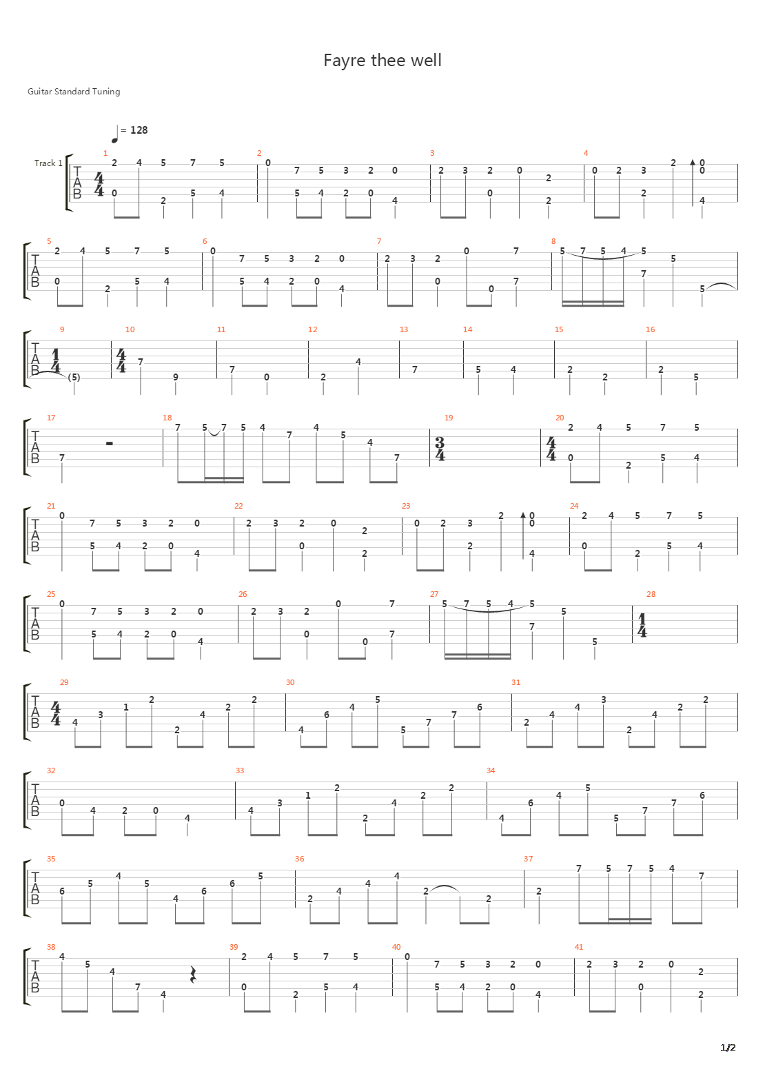 Fayre Thee Well吉他谱