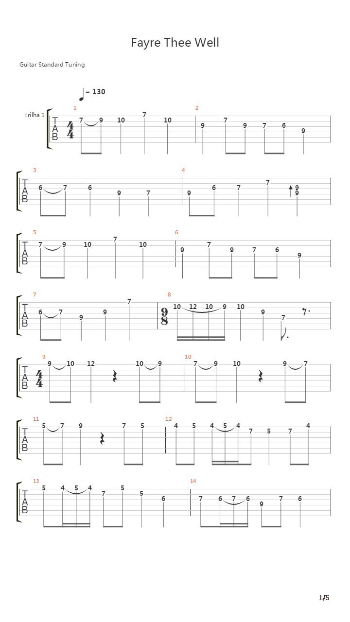 Fayre Thee Well吉他谱