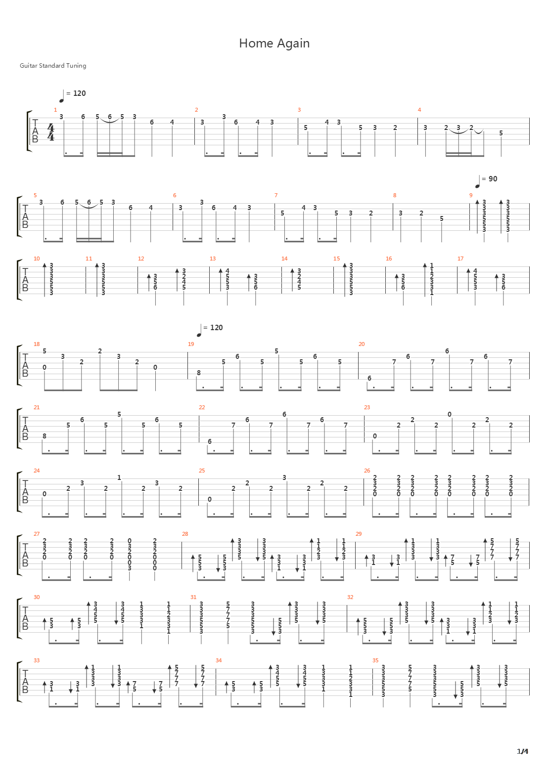 Home Again吉他谱