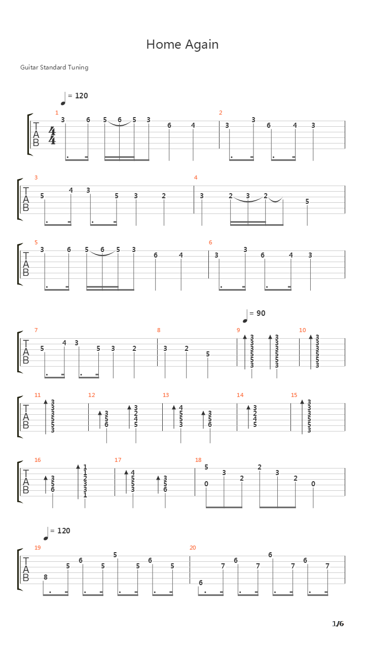 Home Again吉他谱