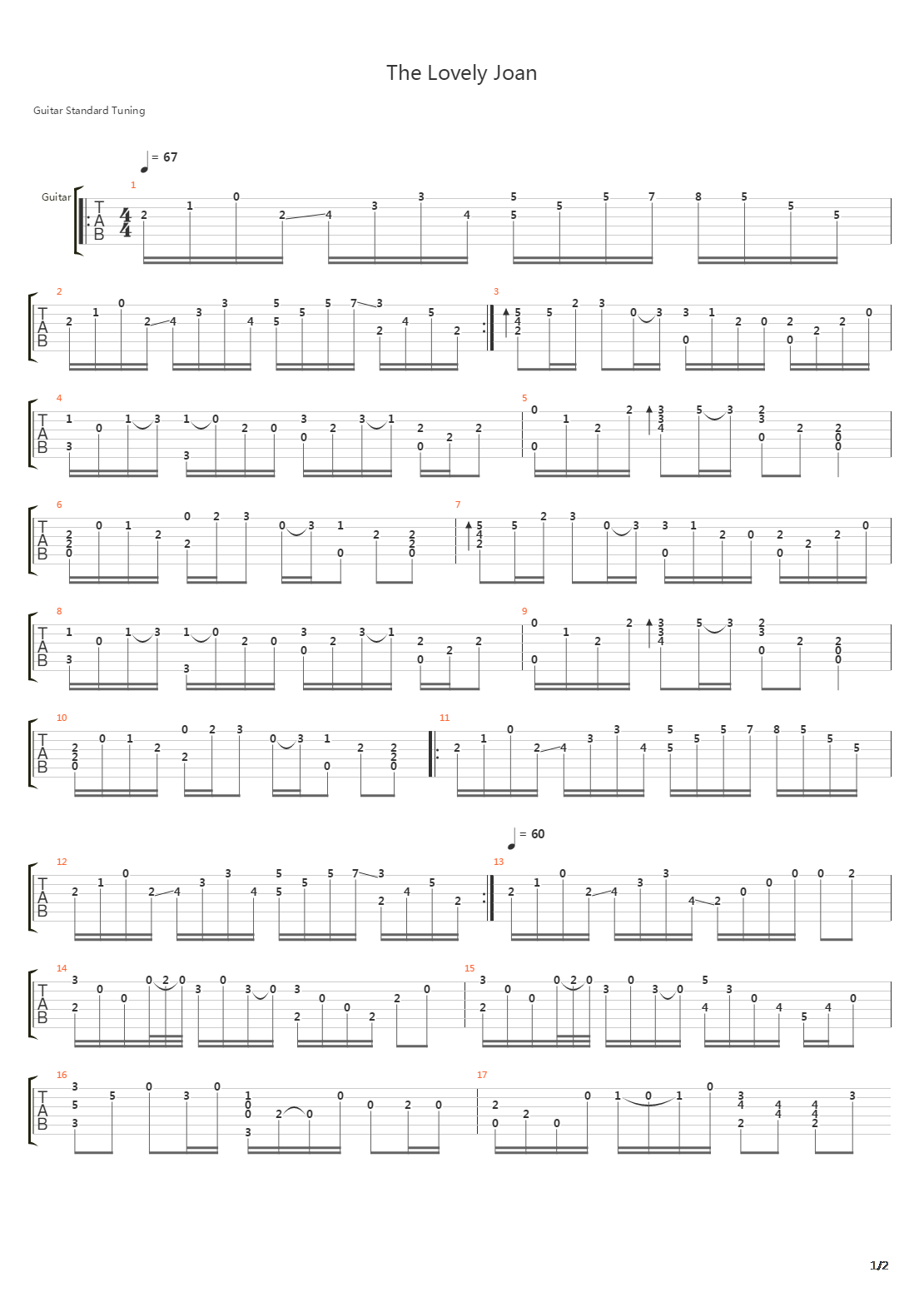 Lovely Joan吉他谱