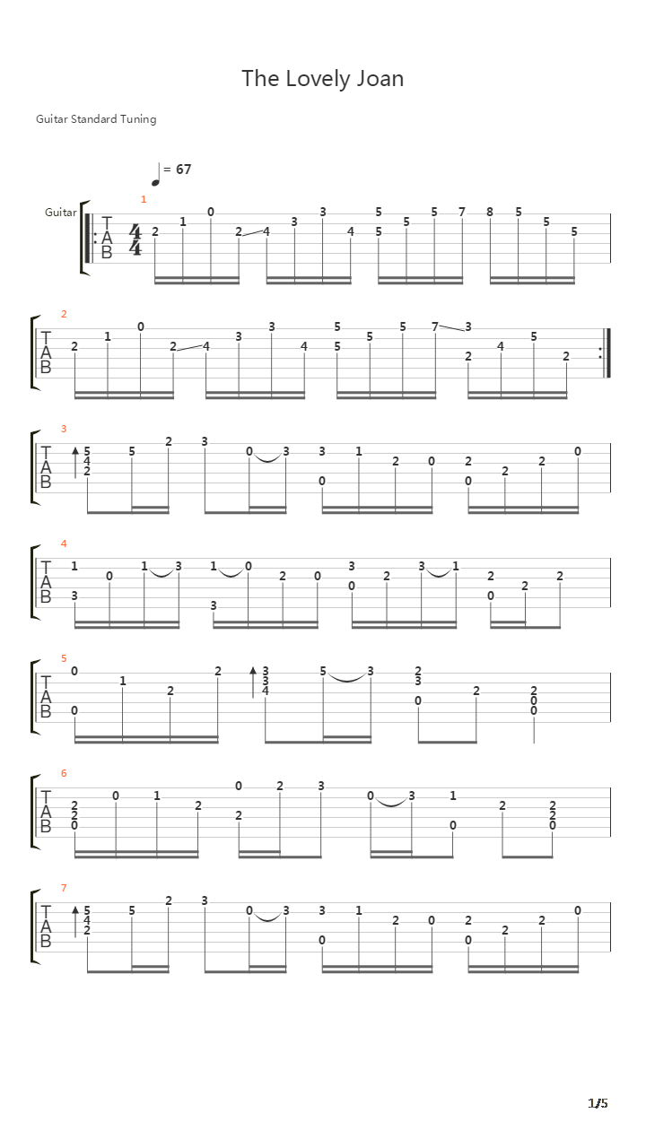 Lovely Joan吉他谱