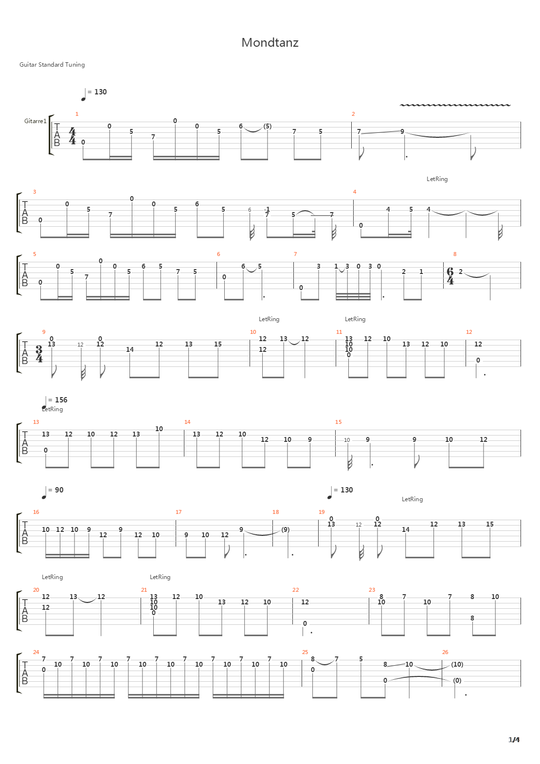 Mondtanz吉他谱