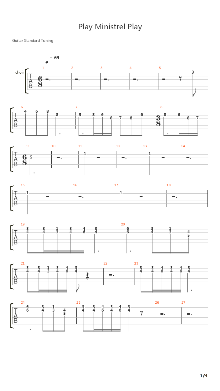 Play Ministrel Play吉他谱