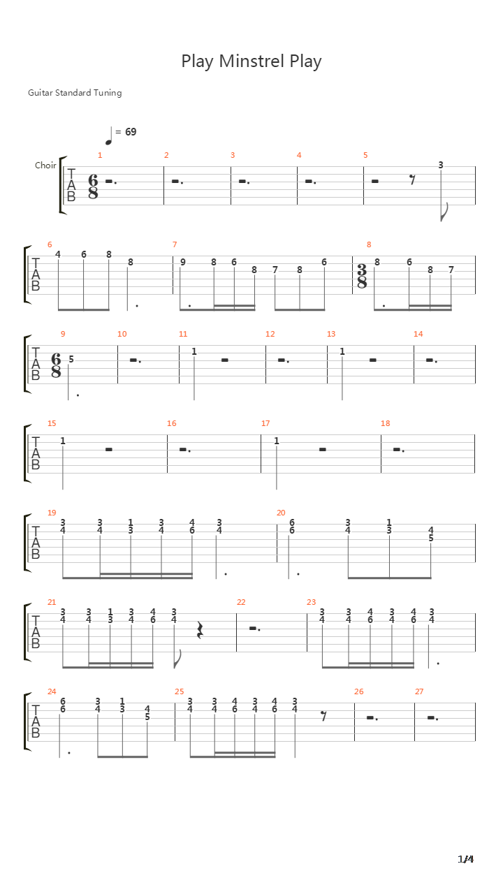Play Minstrel Play吉他谱