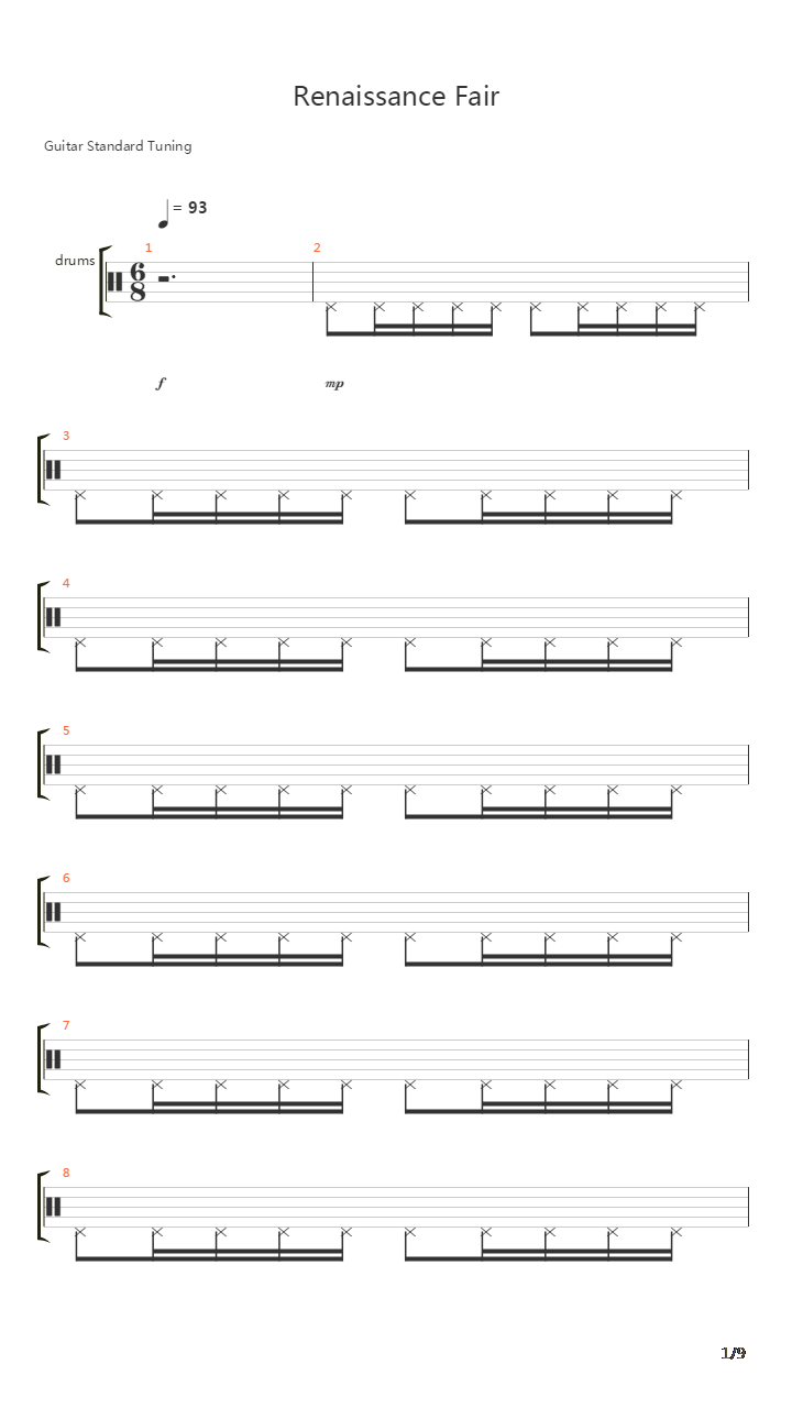 Renaissance Fair吉他谱