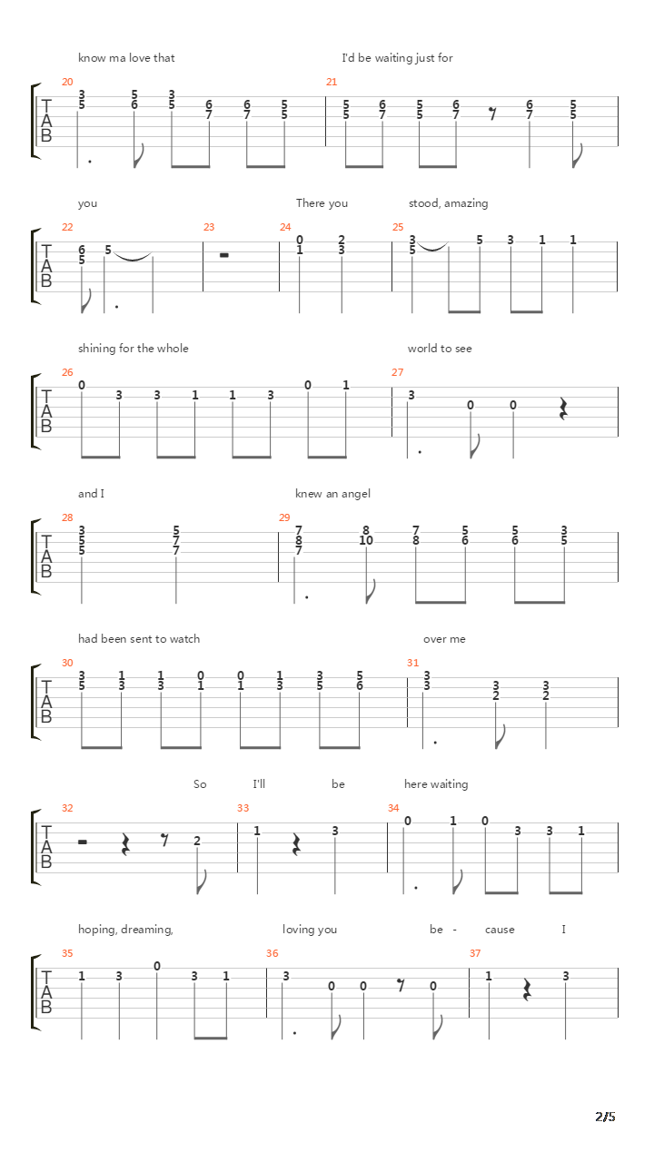Waiting Just For You吉他谱