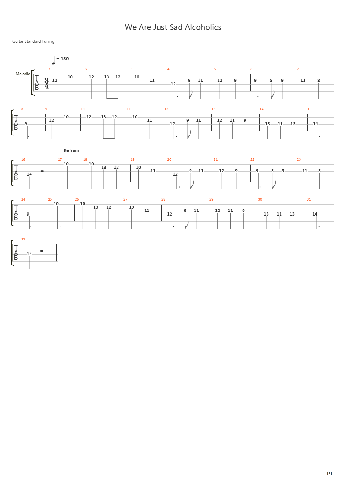 We Are Just Sad Alcoholics吉他谱