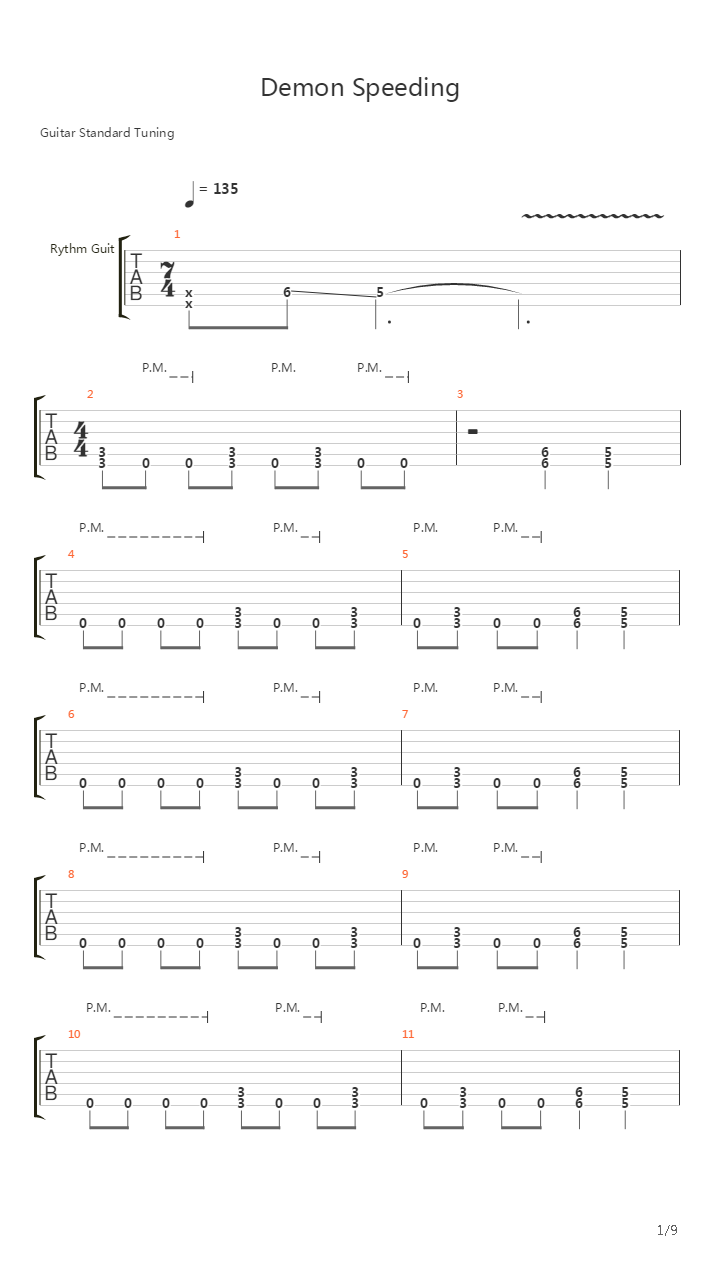 Demon Speeding吉他谱