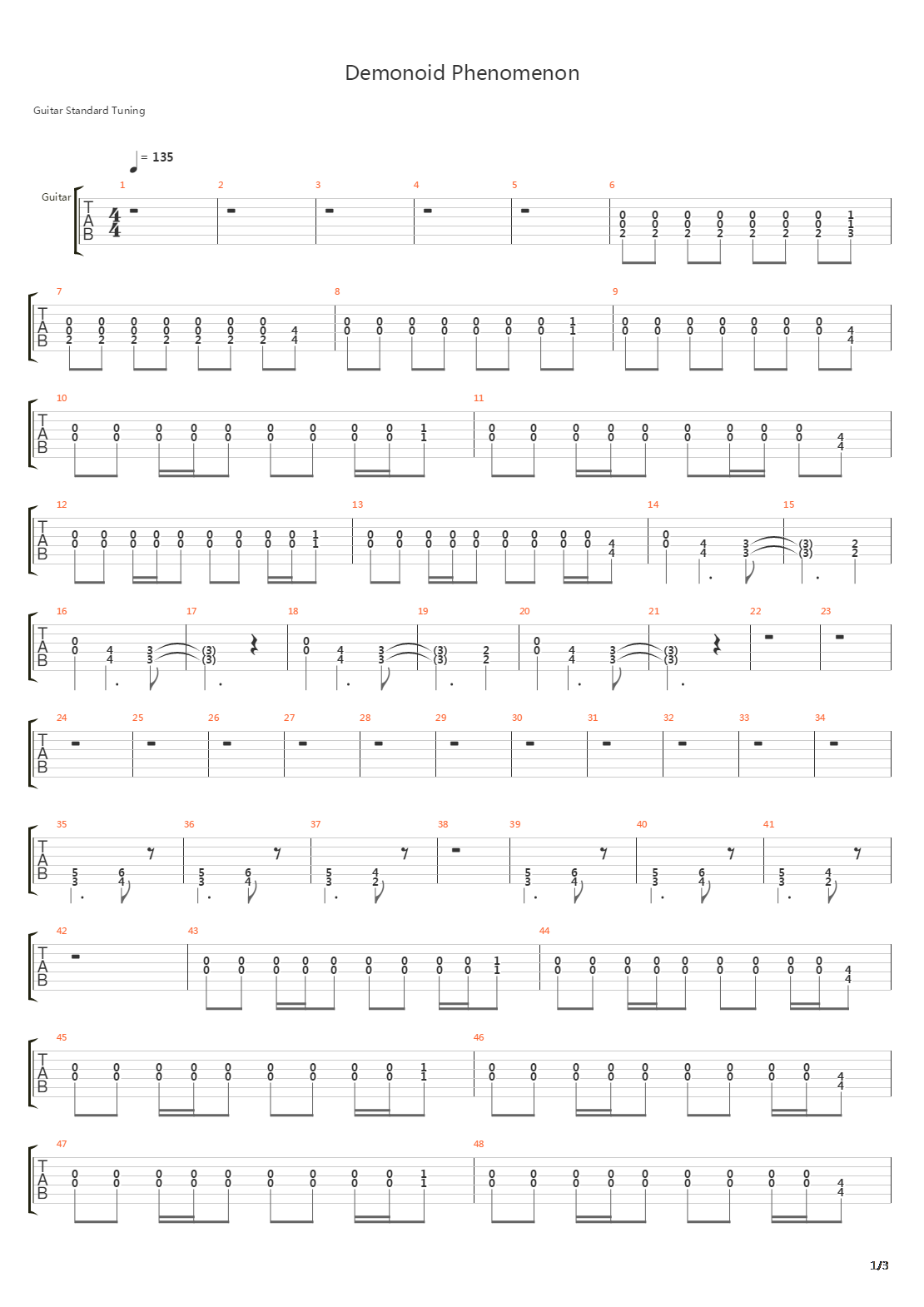 Demonoid Phenomenon吉他谱