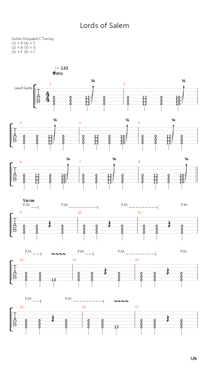 Lords Of Salem吉他谱