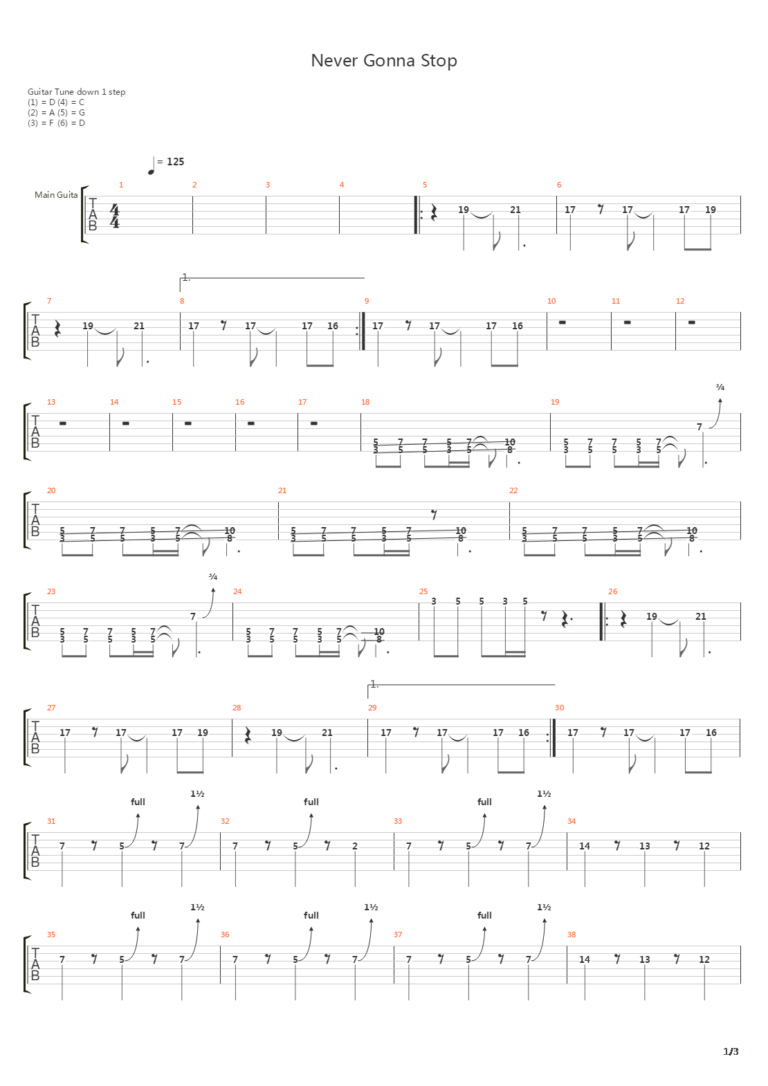 Never Gonna Stop吉他谱