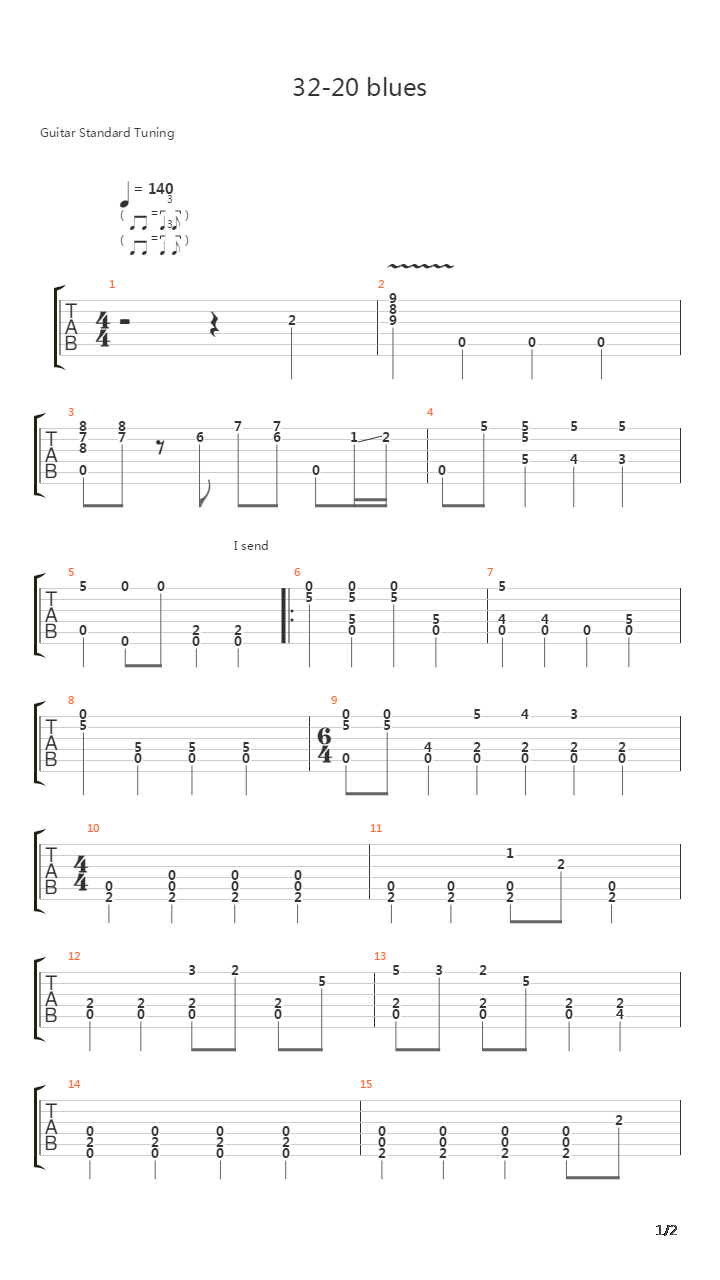 32-20 Blues吉他谱