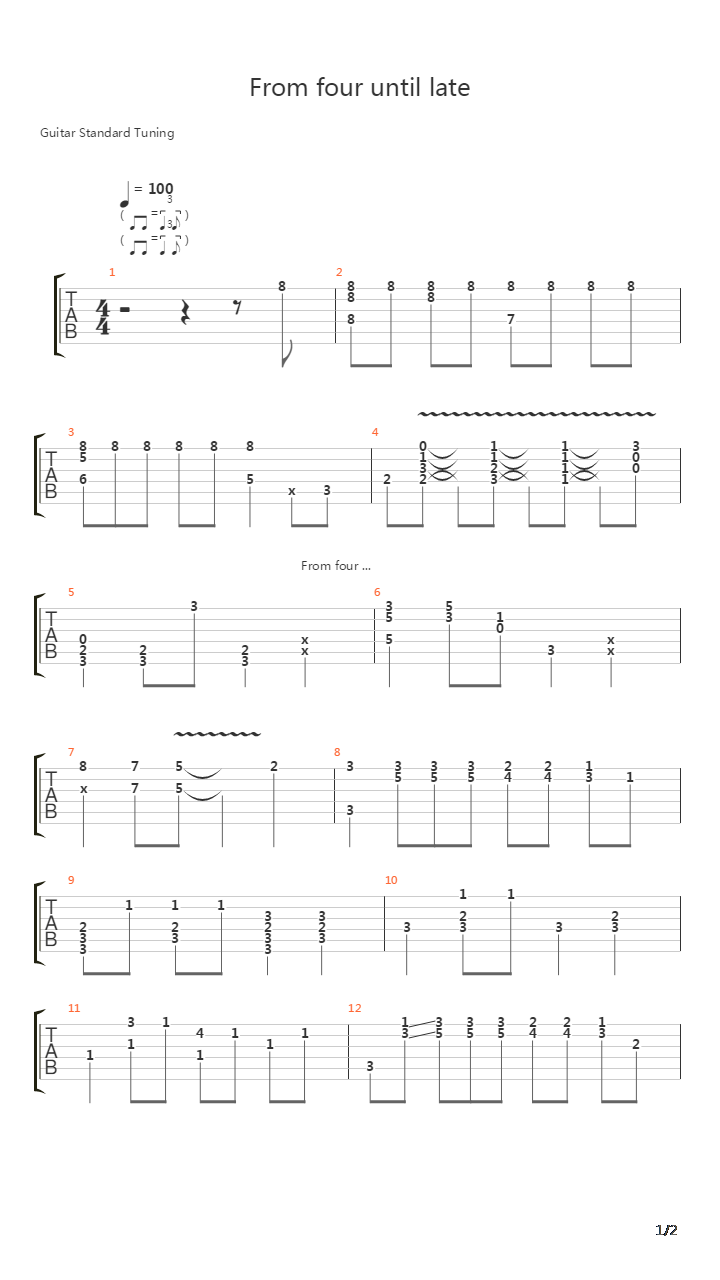 From Four Until Late吉他谱