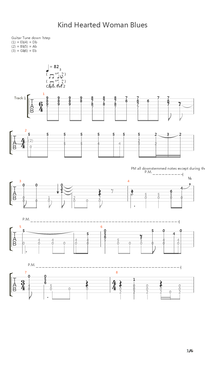 Kind Hearted Woman Blues吉他谱