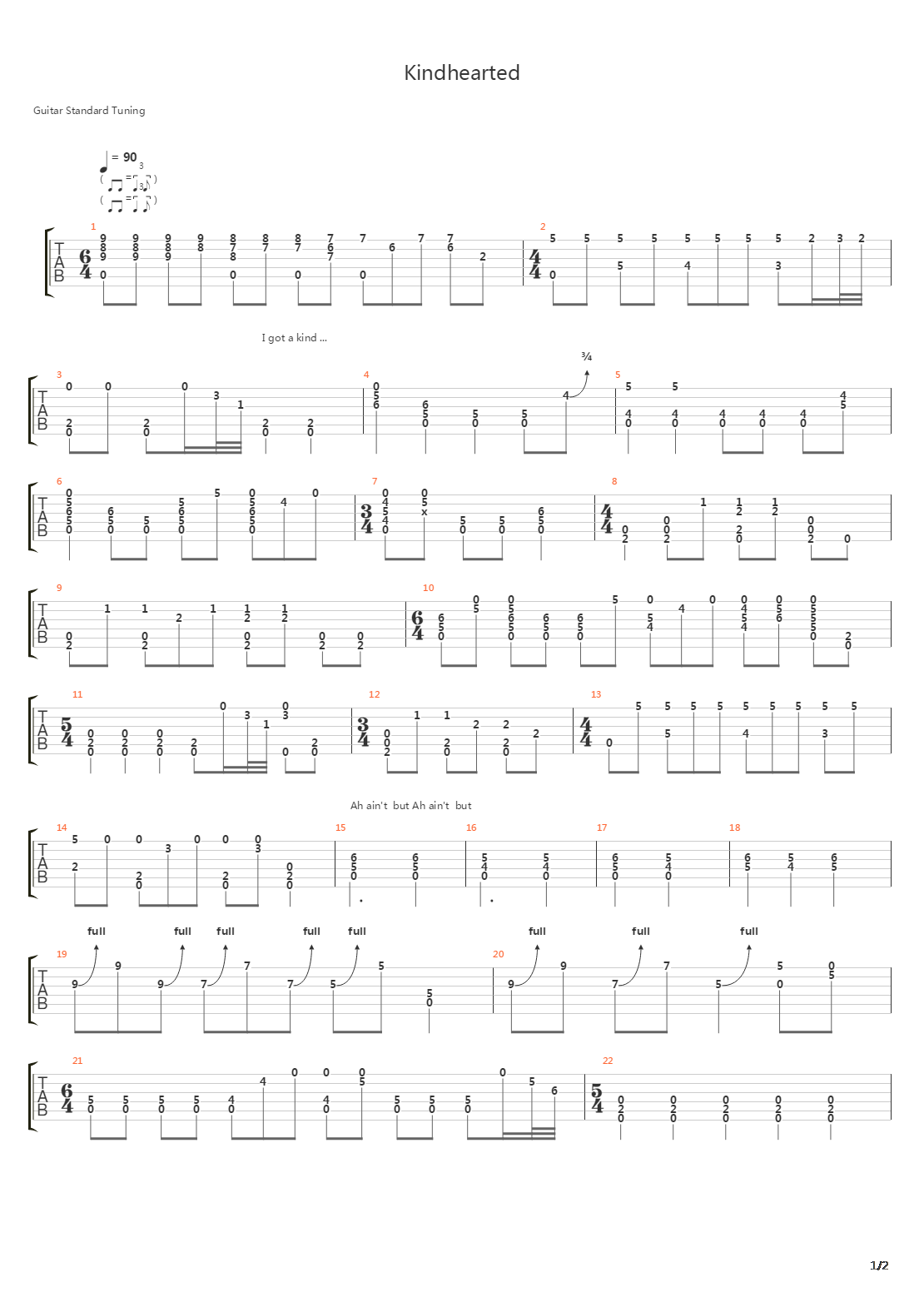 Kindhearted吉他谱