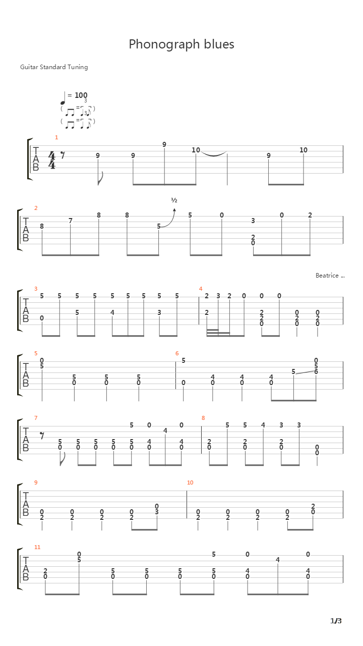 Phonograph Blues吉他谱