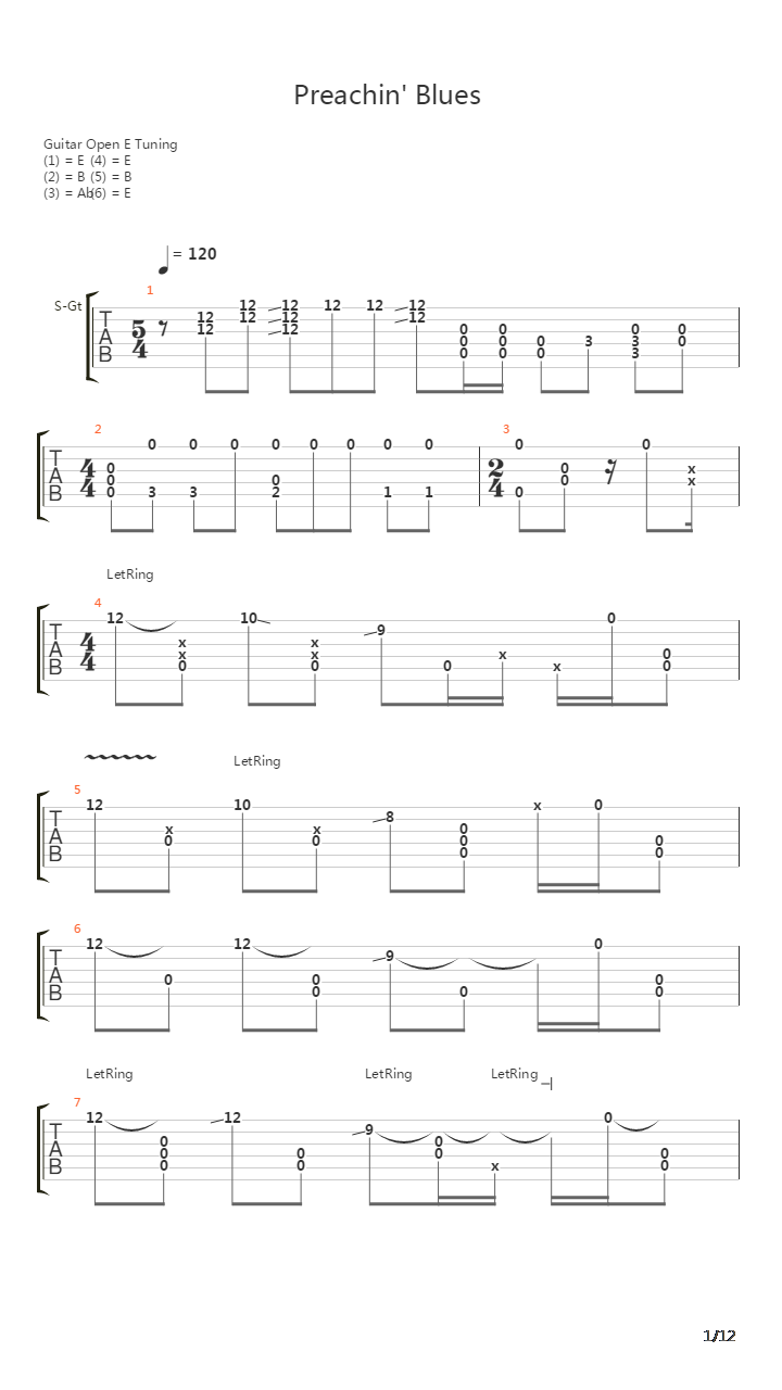 Preachin Blues Up Jumped The Devil吉他谱