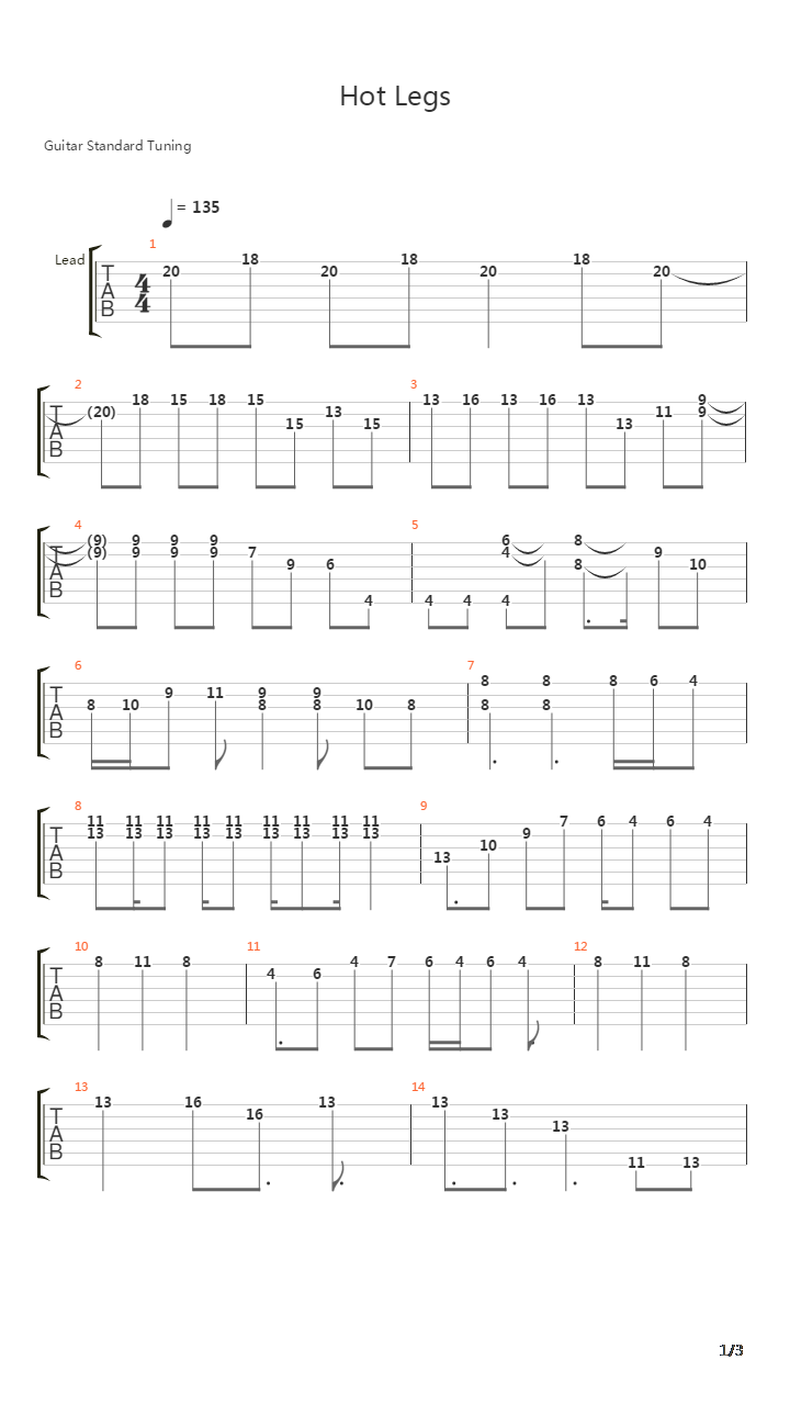 Hot Legs吉他谱
