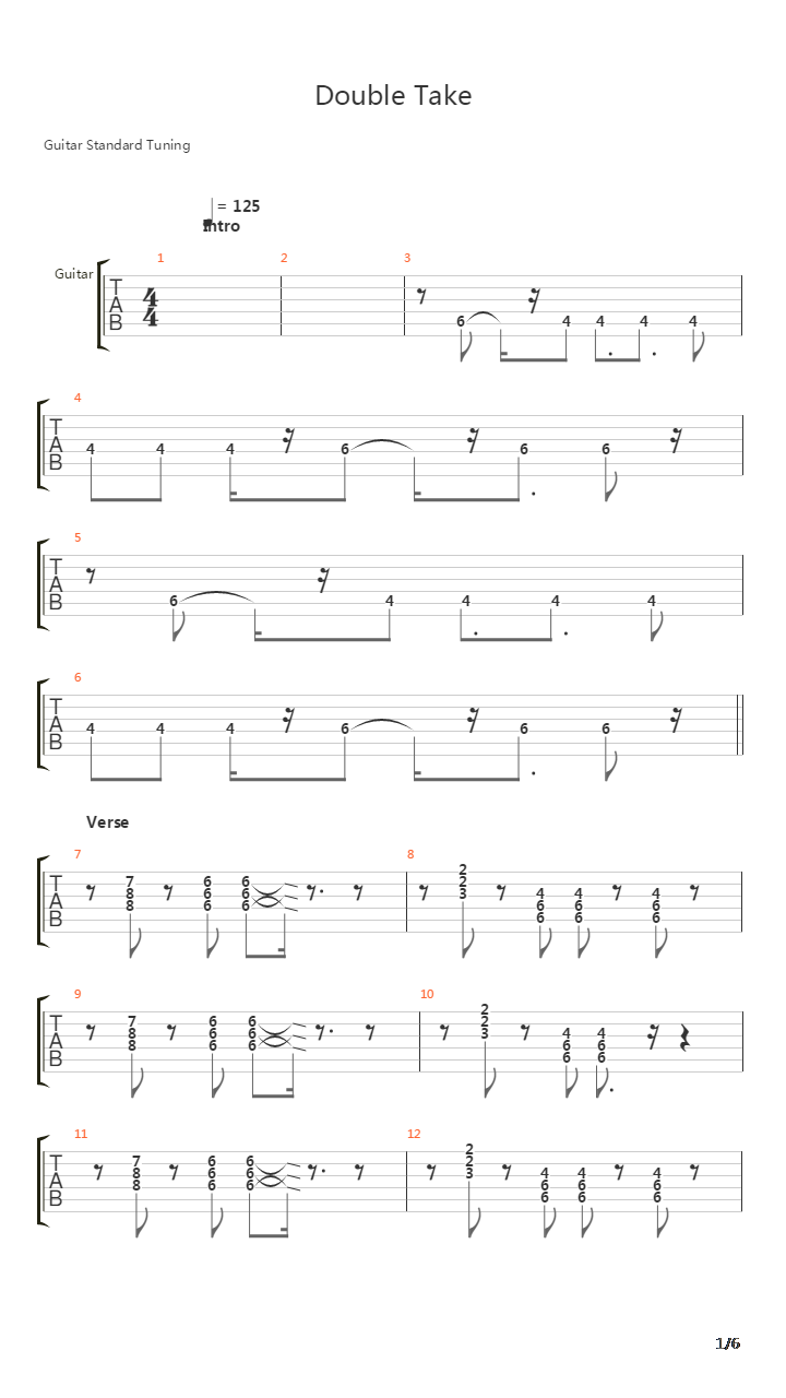 Double Take吉他谱