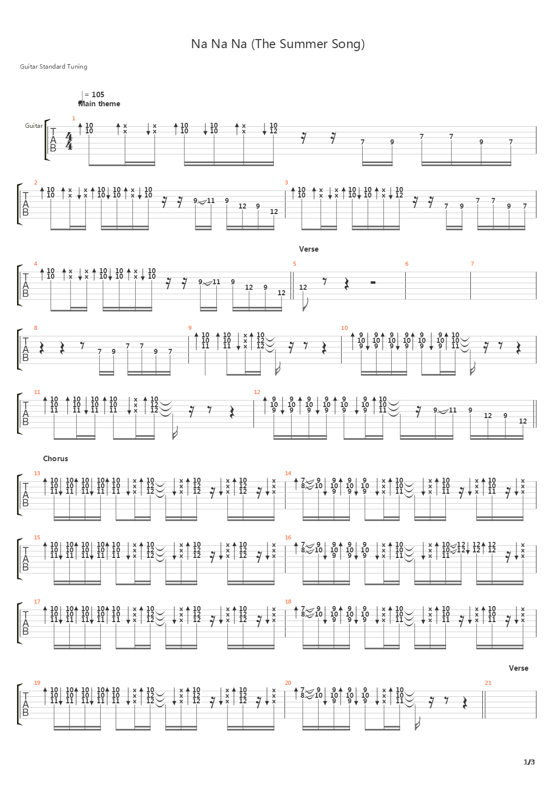 Na Na Na吉他谱