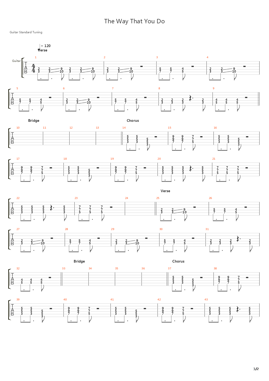 The Way That You Do吉他谱