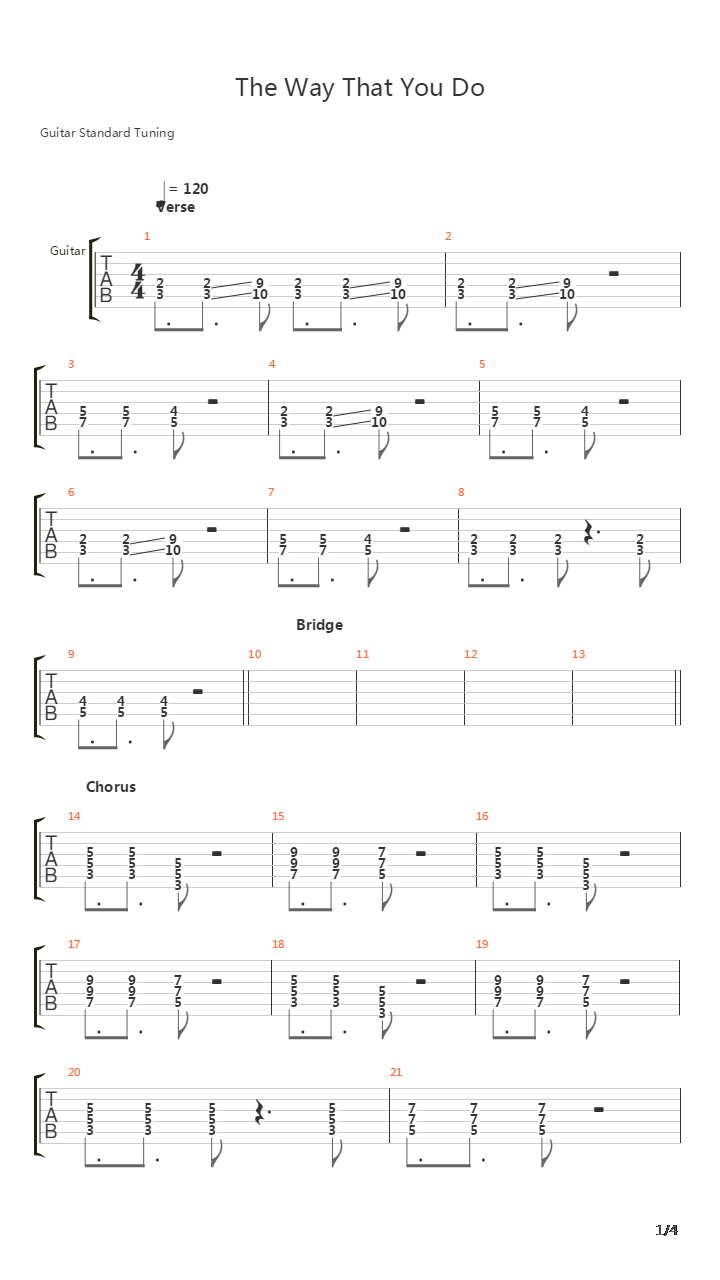 The Way That You Do吉他谱