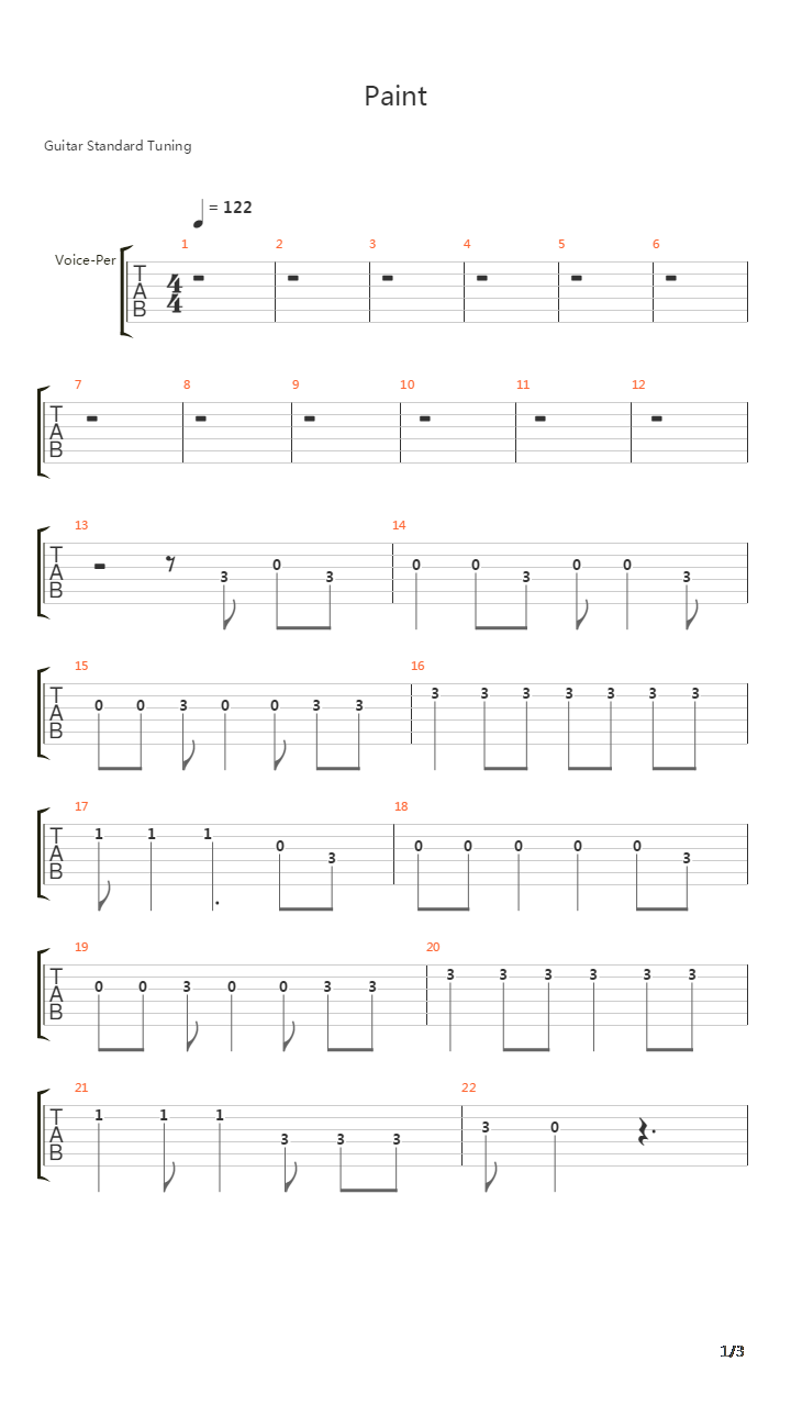 Paint吉他谱