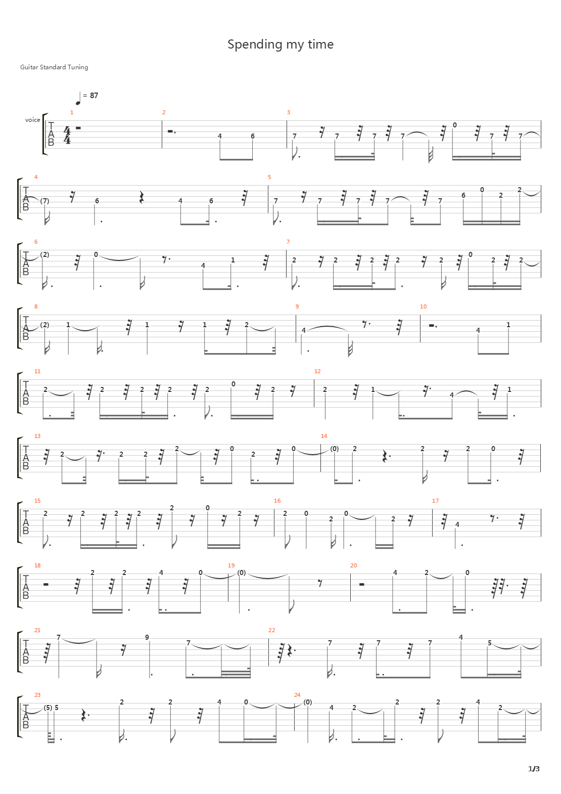 Spending My Time吉他谱