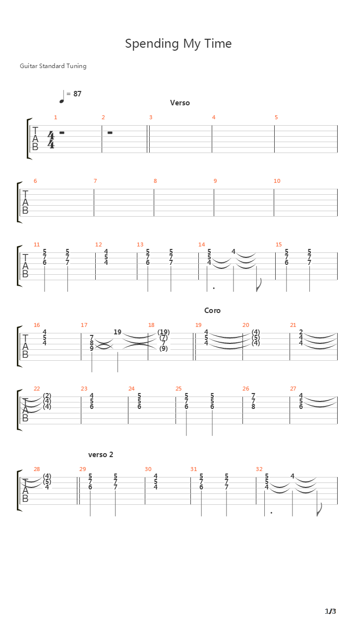 Spending My Time吉他谱