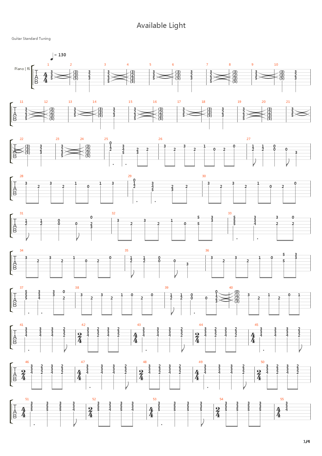 Available Light吉他谱