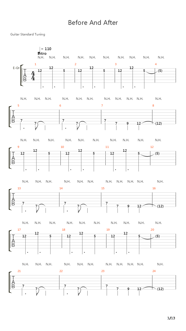 Before And After吉他谱