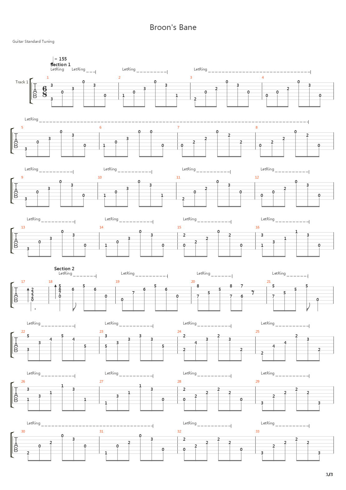 Broons Bane吉他谱