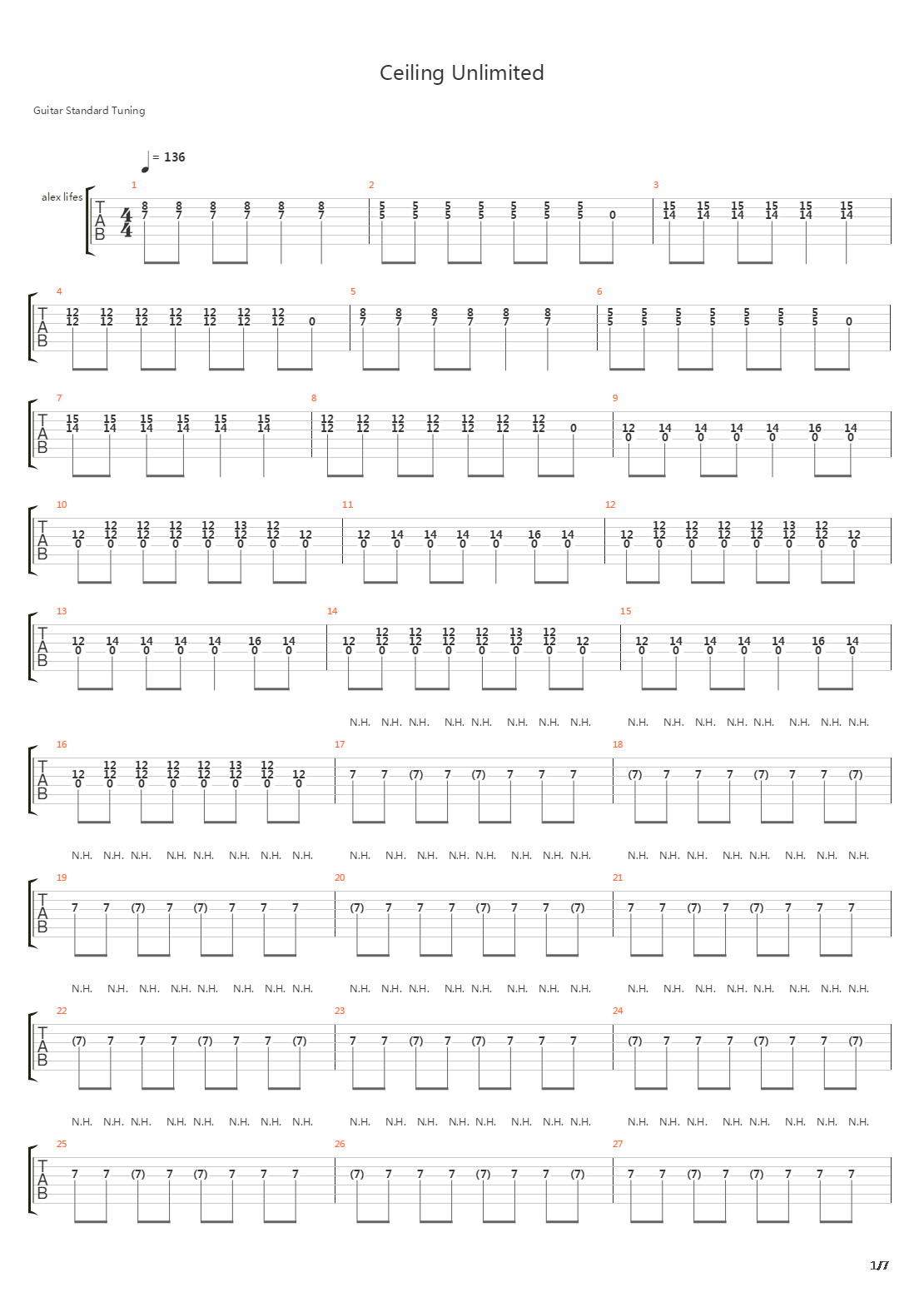 Ceiling Unlimited吉他谱