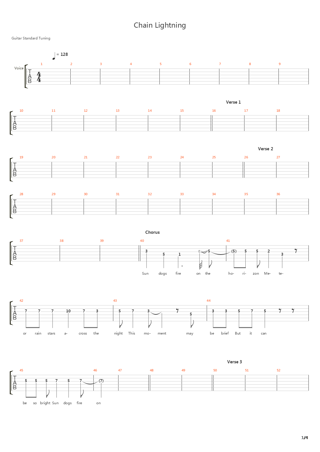 Chain Lightning吉他谱
