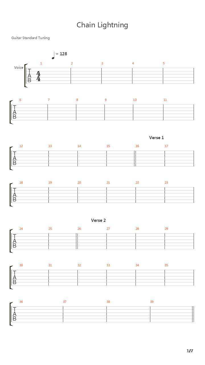 Chain Lightning吉他谱