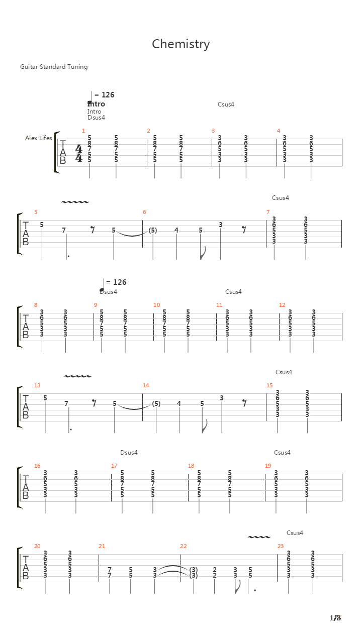 Chemistry吉他谱