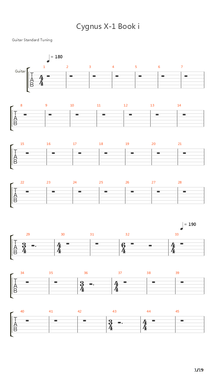 Cygnus X-1 Book I吉他谱