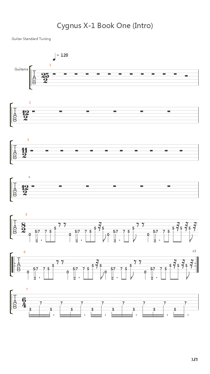 Cygnus X-1 Book One - The Voyage吉他谱