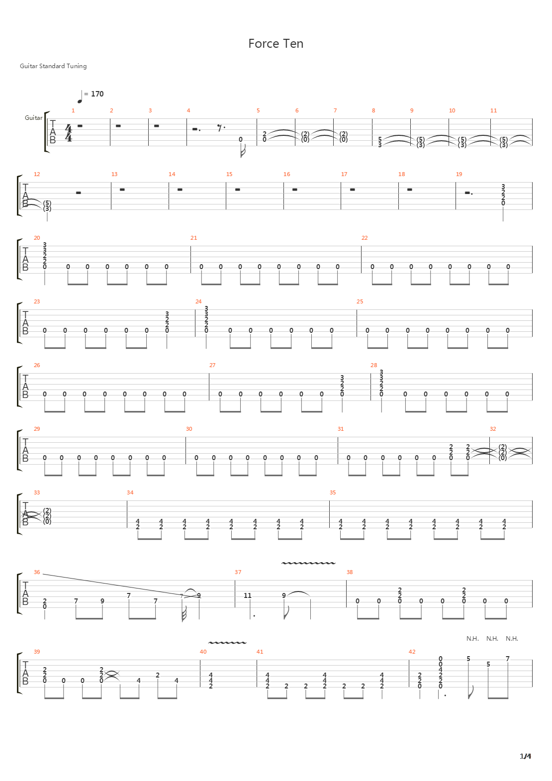 Force Ten吉他谱