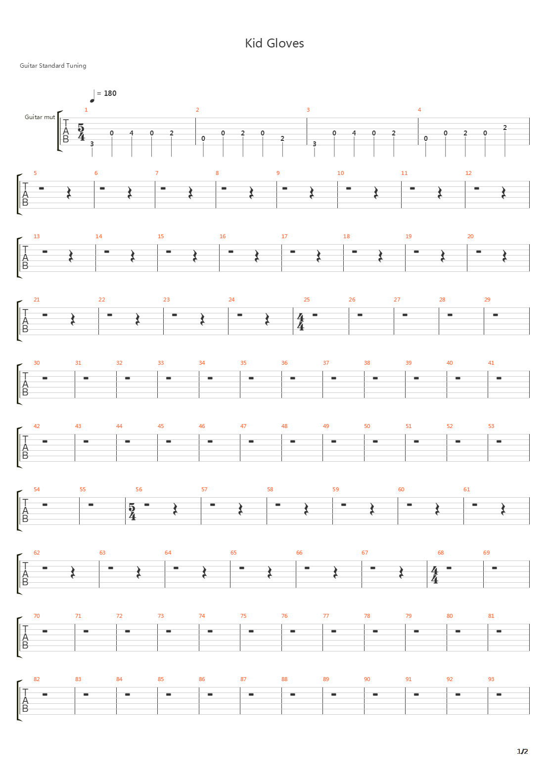 Kid Gloves吉他谱
