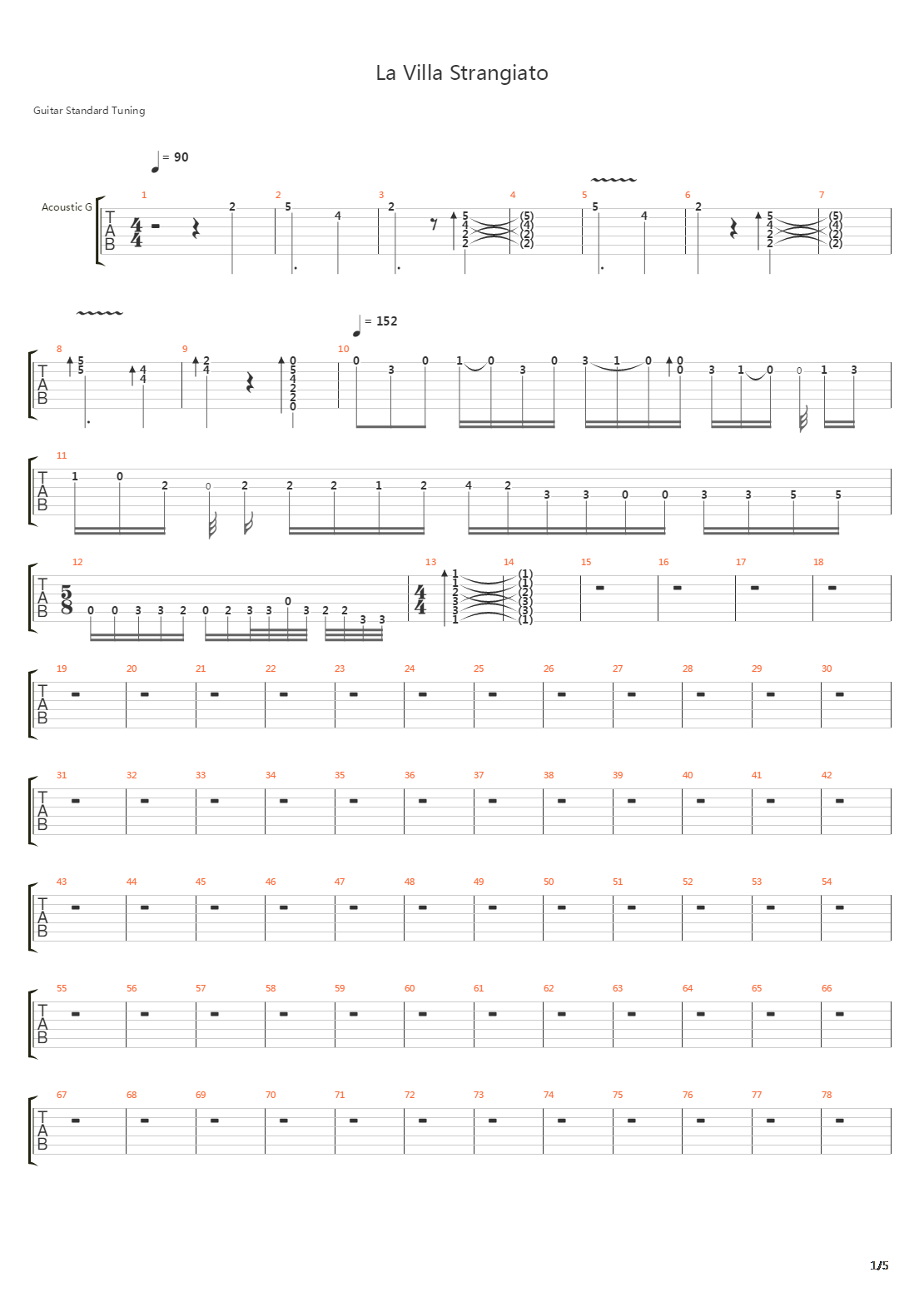 La Villa Strangiato吉他谱
